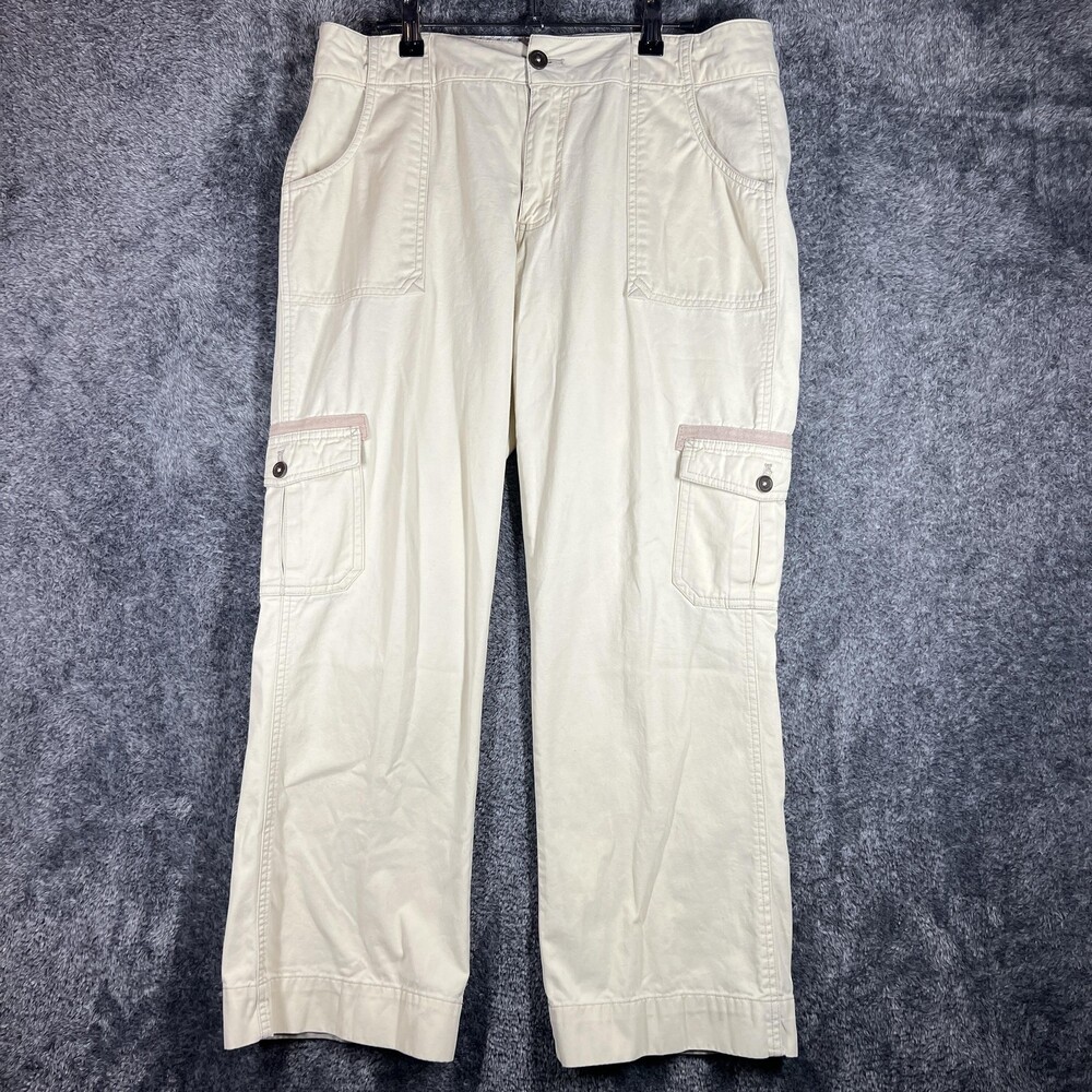 Carhartt Pants Womens 10x30 Beige Relaxed Fit Cargo Cotton Canvas Workwear